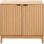 Dressoir met 2 deuren en geribbelde fronten L80 cm - BOLOGNE