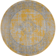 Istanbul Vintage - Laagpolig Vloerkleed - Rond - Retro Tapijt - Geel- ...