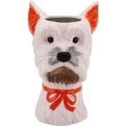 Vase -Flower Vase Dog  - Pink/Orange - 14,5x13x23,5cm