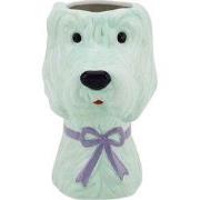 Vase -Flower Vase Dog - Mint/ Lilac-  13x14x21cm