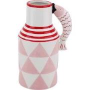 Vase - Jug Fishes  - Pink/White/Red - 14x11x21,5cm