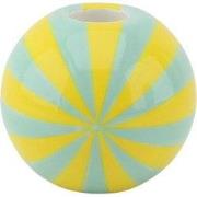 Candle holder - Swirl - Dolomite -  Yellow/Mint - 7x7x7cm