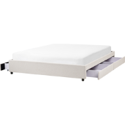 PRADES - Bed met opbergruimte - Lichtbeige - 180 x 200 cm - Polyester