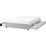 PRADES - Bed met opbergruimte - Lichtgrijs - 140 x 200 cm - Polyester