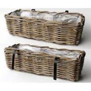 Balkonbak Rotan Antique Grey 60x20xH16cm