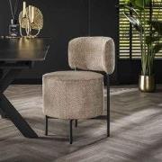 Set van 2 Draaibare Eetkamerstoelen Bouclé Lima - Rond - Zonder Armleu...