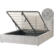 MOISSAC - Bed met opbergruimte - Beige/Grijs - 160 x 200 cm - Gebreid