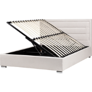 ROUEN - Bed met opbergruimte - Lichtbeige - 160 x 200 cm - Polyester