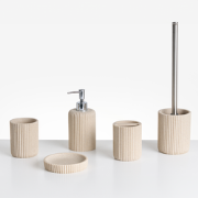 CAMANA - Badkameraccessoireset - Lichtbeige - Polyresin