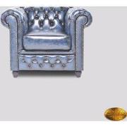 Chesterfield Bank Original Leer | 1 + 2 + 3 zits | Antiek Blauw | 12 j...