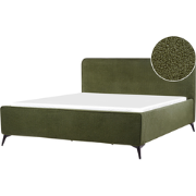 VALOGNES - Bed - Donkergroen - 180 x 200 cm - Bouclé
