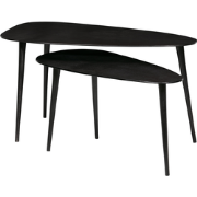 WOOOD Triangle Bijzettafel - Metaal - Zwart Nikkel - Set van 2