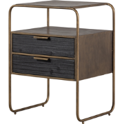 WOOOD Polite Nachtkastje - Metaal/hout - Antique Brass - 62x45x38