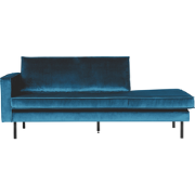 WOOOD Rodeo Daybed Links - Velvet - Blauw - 85x203x86