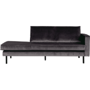WOOOD Rodeo Daybed Rechts - Velvet - Antraciet - 85x203x86