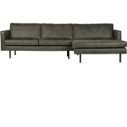 WOOOD Rodeo Chaise Longue Rechts - Eco-leder - Army - 85x300x155