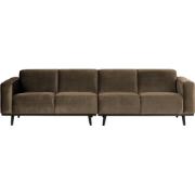 WOOOD Statement 4-Zitsbank - Fluweel - Taupe - 77x280x93