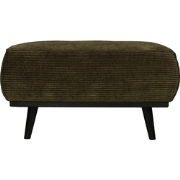 WOOOD Statement Hocker - Brede Platte Rib - Warm Groen - 40x80x55