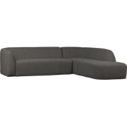 WOOOD Sloping Hoekbank Rechts - Polyester - Grijs/Zwart Melange