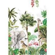 Kinderkamer jungle safari - Kinderbehang - 194,8 cm x 280 cm - Walloha