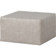 WOOOD Patchwork Poef - Leerlook - Naturel - 36x60x60