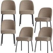 WOOOD Vogue Eetkamerstoelen - Fluweel - Khaki - Set van 6