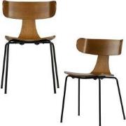 WOOOD Form Eetkamerstoelen - Hout - Bruin - Set van 2
