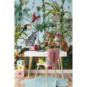 Oerwoud explosie - Kinderbehang - 194,8 cm x 280 cm - Walloha