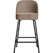 WOOOD Vogue Barstoel - Velvet - Khaki - 89x50x55