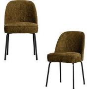 WOOOD Vogue Eetkamerstoelen - Velvet - Brass - Set van 2
