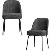 WOOOD Vogue Eetkamerstoelen - Velvet - Mountain - Set van 2