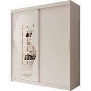 Meubella - Kledingkast Ulysses - Wit - 180 cm - Met spiegel