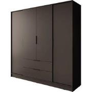 Meubella - Kledingkast Kellan - Zwart - 206 cm