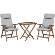 AMANTEA PREMIUM - Bistroset - Lichtgrijs - Acaciahout