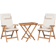 JAVA PREMIUM - Bistroset voor 2 - Lichtbeige - Acaciahout