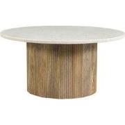 Brix - Salontafel Rond Nova - Mangohout Marmer - 70x70x36 - Wit