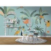 Gebungel in de jungle - Kinderbehang - 389,6 cm x 280 cm - Walloha