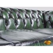 Chesterfield Bank Original Leer | 1 + 2 zits | Antiek Groen | 12 jaar ...