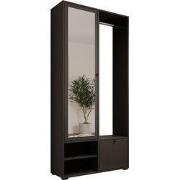 Meubella - Halkast Deacon - Zwart - 90 cm - Met spiegel