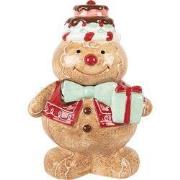 Clayre & Eef Voorraadpot Gingerbread man 17x14x24 cm Bruin Keramiek
