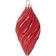 Clayre & Eef Kerstbal Ø 7x13 cm Rood Glas