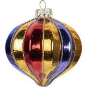 Clayre & Eef Kerstbal Ø 8x8 cm Meerkleurig Glas