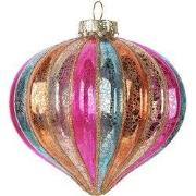 Clayre & Eef Kerstbal Ø 10x10 cm Meerkleurig Glas