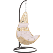 ATRI - Hangstoel met standaard - Natuurlijk - PE rotan