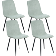 TUSCOLA - Eetkamerstoel set van 4 - Lichtgroen - Stof