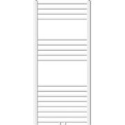 Badkamerradiator Sahara 600x1200 mm Wit gebogen met middenaansluiting