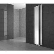Badkamerradiator Stella 370x1400 mm wit met muuraansluitset