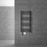 ECD Germany Badkamerverwarmer elektrisch 400 x 800 mm antraciet geboge...