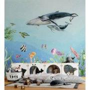 Diep in de zee - Kinderbehang - 292,2 cm x 280 cm - Walloha