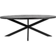 Eettafel Ovaal 180cm - Mangohout Zwart - Matrix-Poot - Mansour